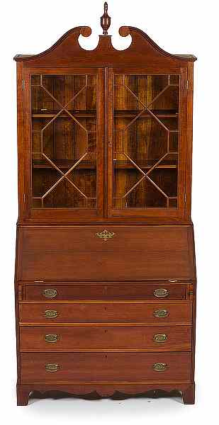 Appraisal: Chippendale-style Pennsylvania Cherry Secretary Bookcase Mid-Atlantic states th century A