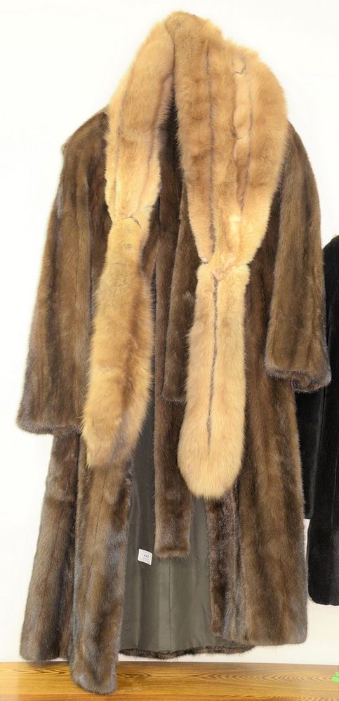 Appraisal: Tan mink full length coat Tan mink full length coat