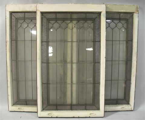 Appraisal: THREE LEAD PANED GLASS WINDOWS h w in