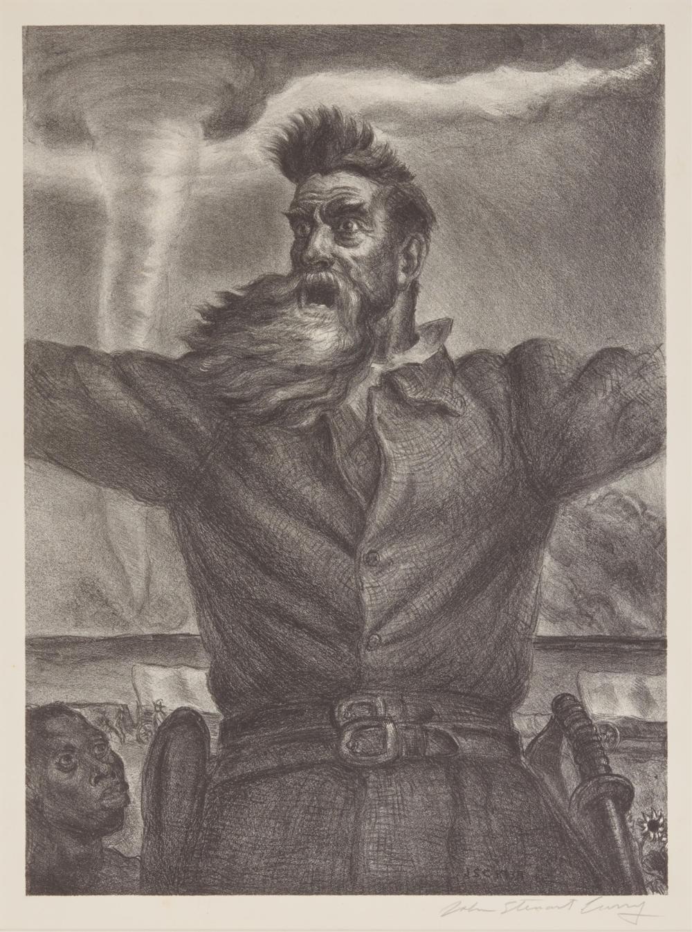 Appraisal: JOHN STEUART CURRY American - John Brown lithograph signed John