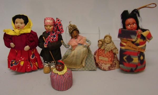 Appraisal: Lot Russian cloth papier mache dolls - Skookum type papoose