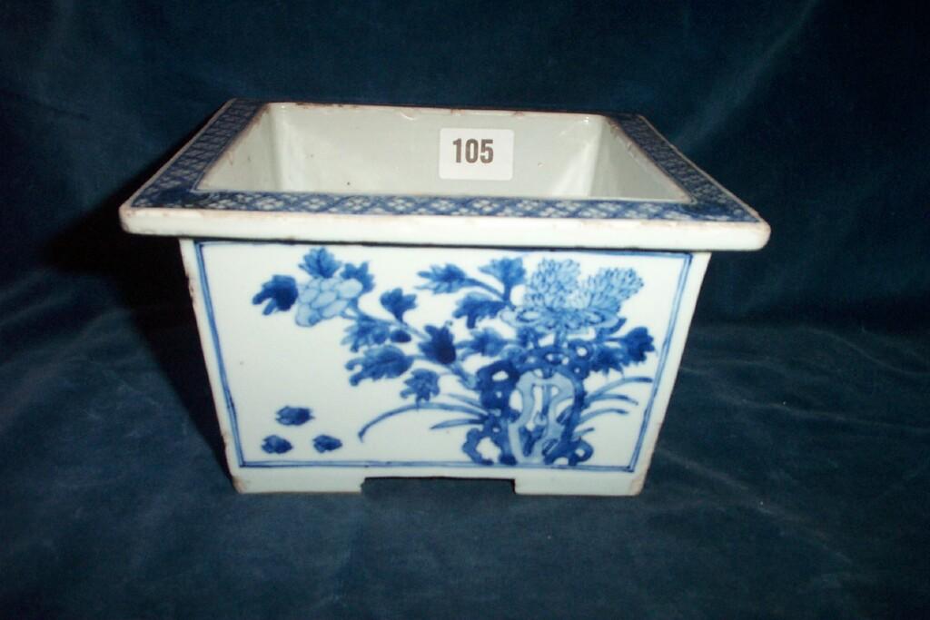 Appraisal: A th century Chinese pot of -sided square shaped form