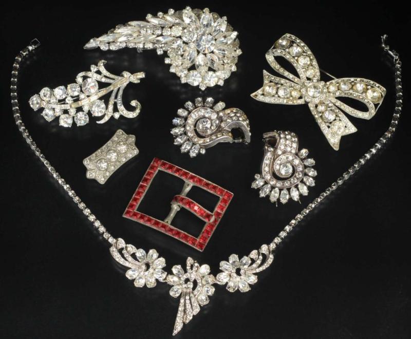 Appraisal: Lot of Antique Costume Jewelry Pieces Description Includes one matching