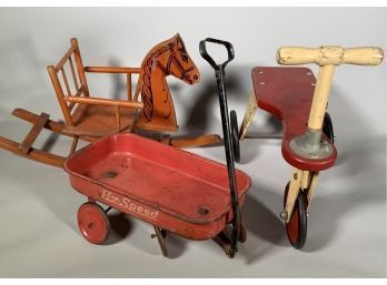 Appraisal: Three vintage children s ride on toys including a Hy