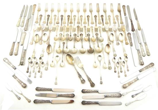 Appraisal: SILVER Tiffany Co sterling silver flatware one-hundred pieces English King