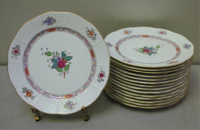 Appraisal: Herend Chinese Bouquet Plates From a Park Ave NYC estate