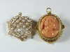 Appraisal: PENDANT BROOCHES - TWO ANTIQUE GOLD PENDANT BROOCHES THE FIRST