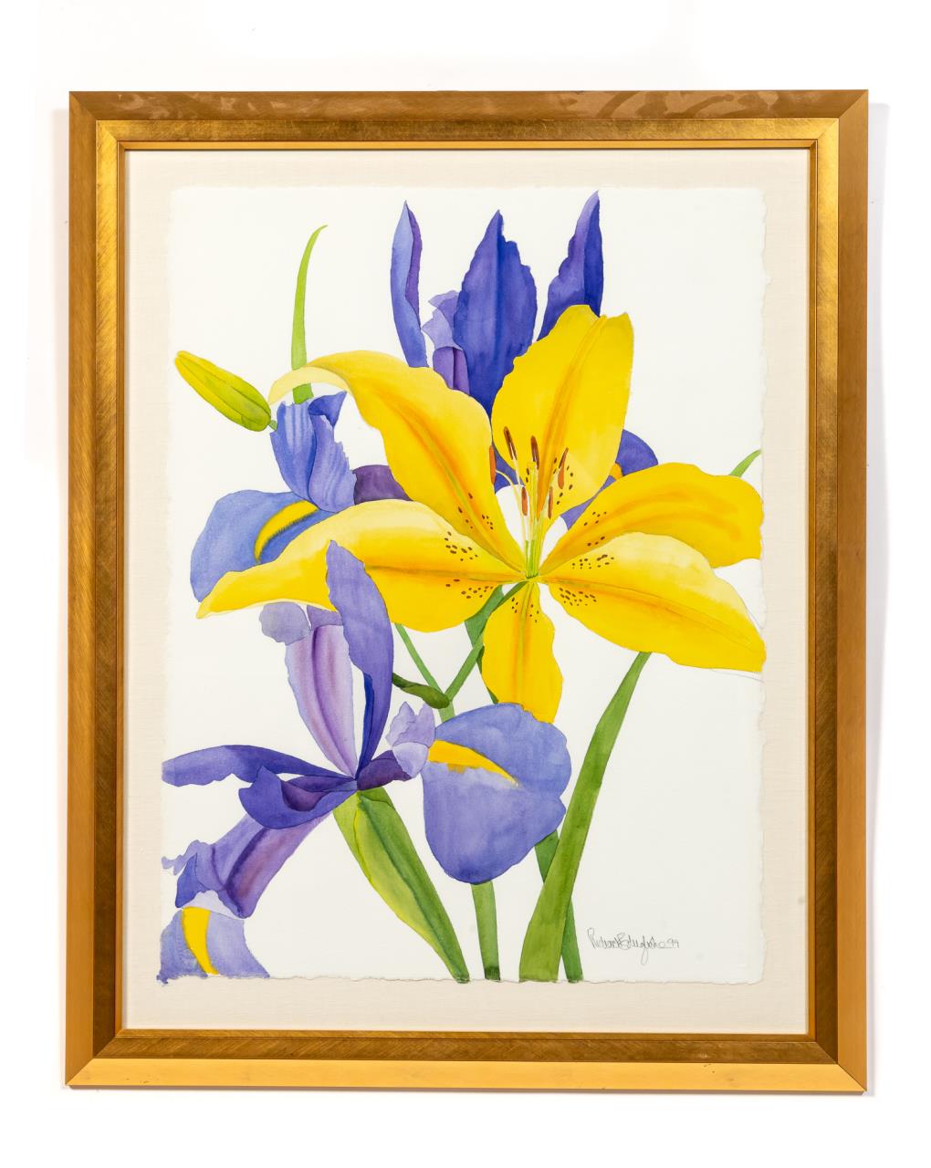 Appraisal: RICHARD BOLINGBROKE IRIS LILY WATERCOLOR Richard Bolingbroke British b Blue