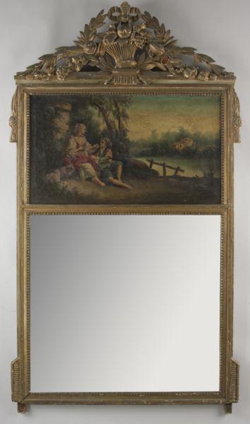 Appraisal: Louis XVI Style Trumeau Mirror late th c gilt gesso