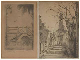 Appraisal: Elizabeth O'Neill Verner Charleston South Carolina - Two Charleston etchings