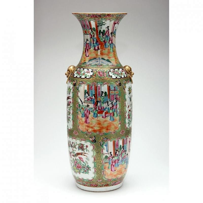 Appraisal: Chinese Export Rose Medallion Vase mid th century with gilt