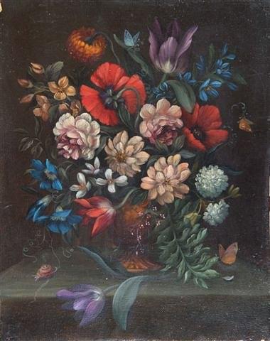 Appraisal: TH CENTURY SCHOOLStill life of flowers in a vase in