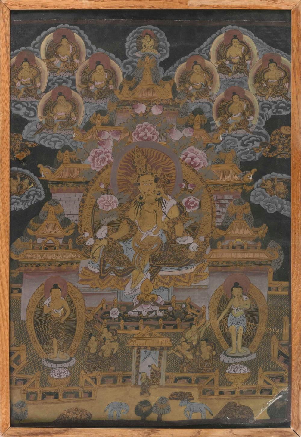 Appraisal: TIBETAN THANGKA LATE TH EARLY TH CENTURY ON CANVAS X