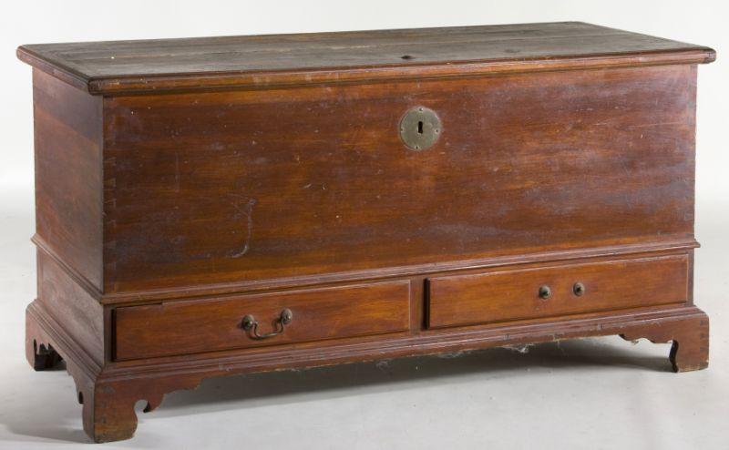 Appraisal: Pennsylvania Painted Chippendale Blanket Chest th century poplar and Southern