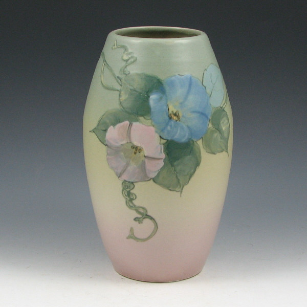 Appraisal: Gorgeous Weller Hudson vase by Dorothy England Two morning glories