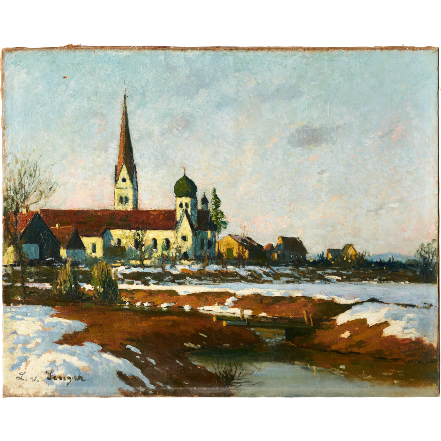 Appraisal: LUDVIG VON SENGER PAINTING Ludvig Von Senger German - Church