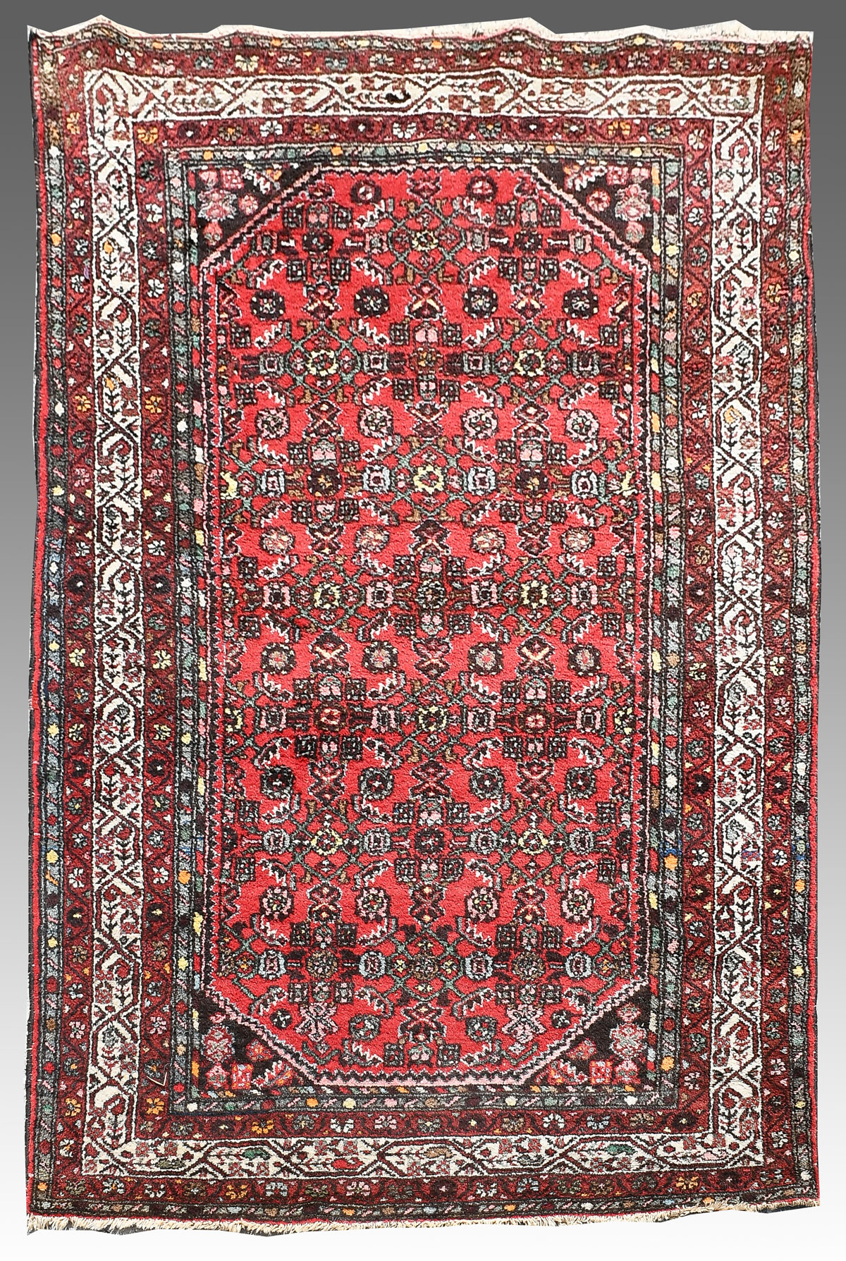 Appraisal: SEMI-ANTIQUE PERSIAN DERGAZINE HAND KNOTTED WOOL RUG ' '' X