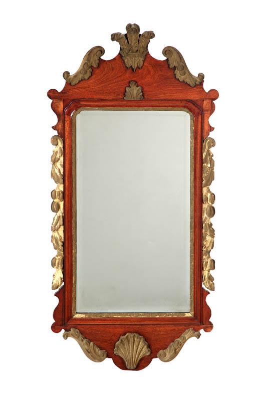 Appraisal: CHIPPENDALE MIRROR American or English mid th century mahogany and