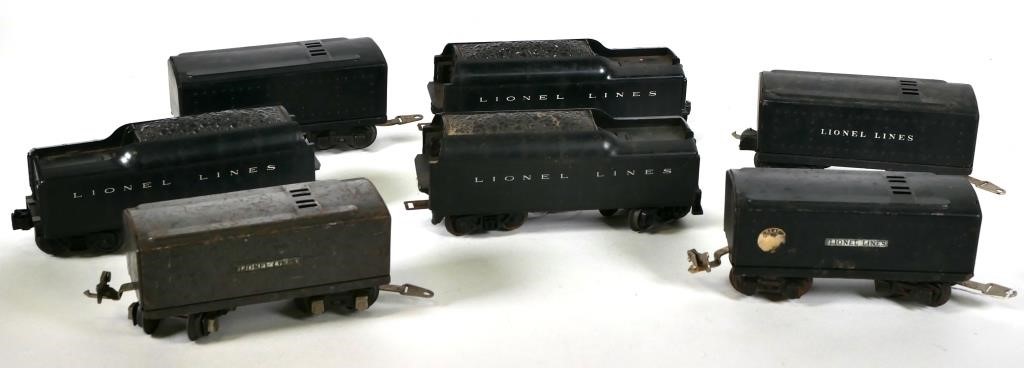 Appraisal: SEVEN VINTAGE LIONEL TENDERS T Seven Lionel tenders including T