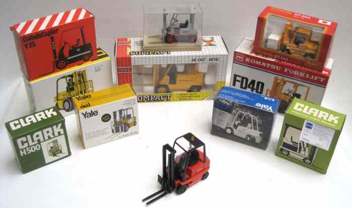 Appraisal: FOURTEEN SCALE MODEL DIECAST METAL FORKLIFTS Conrad Yale R- R