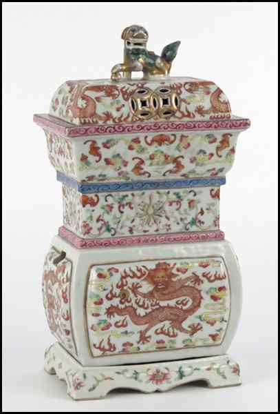 Appraisal: CHINESE PORCELAIN CENSER H '' W '' D '' Condition