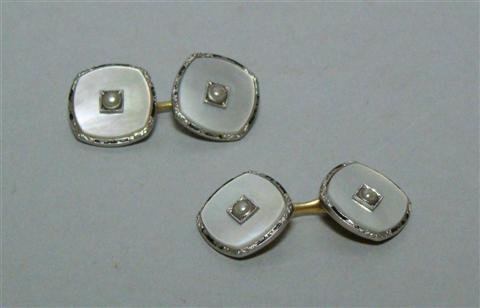 Appraisal: ANTIQUE GOLD FILLED CUFF LINKS stamped 'Krementz probably circa