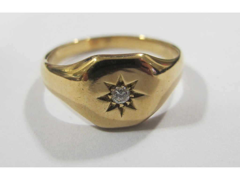 Appraisal: Gents ct gold diamond set dress ring