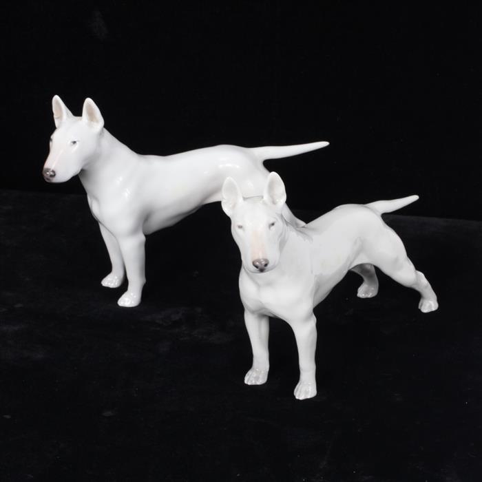 Appraisal: Pair Royal Copenhagen porcelain bull terrier dog figurines H x