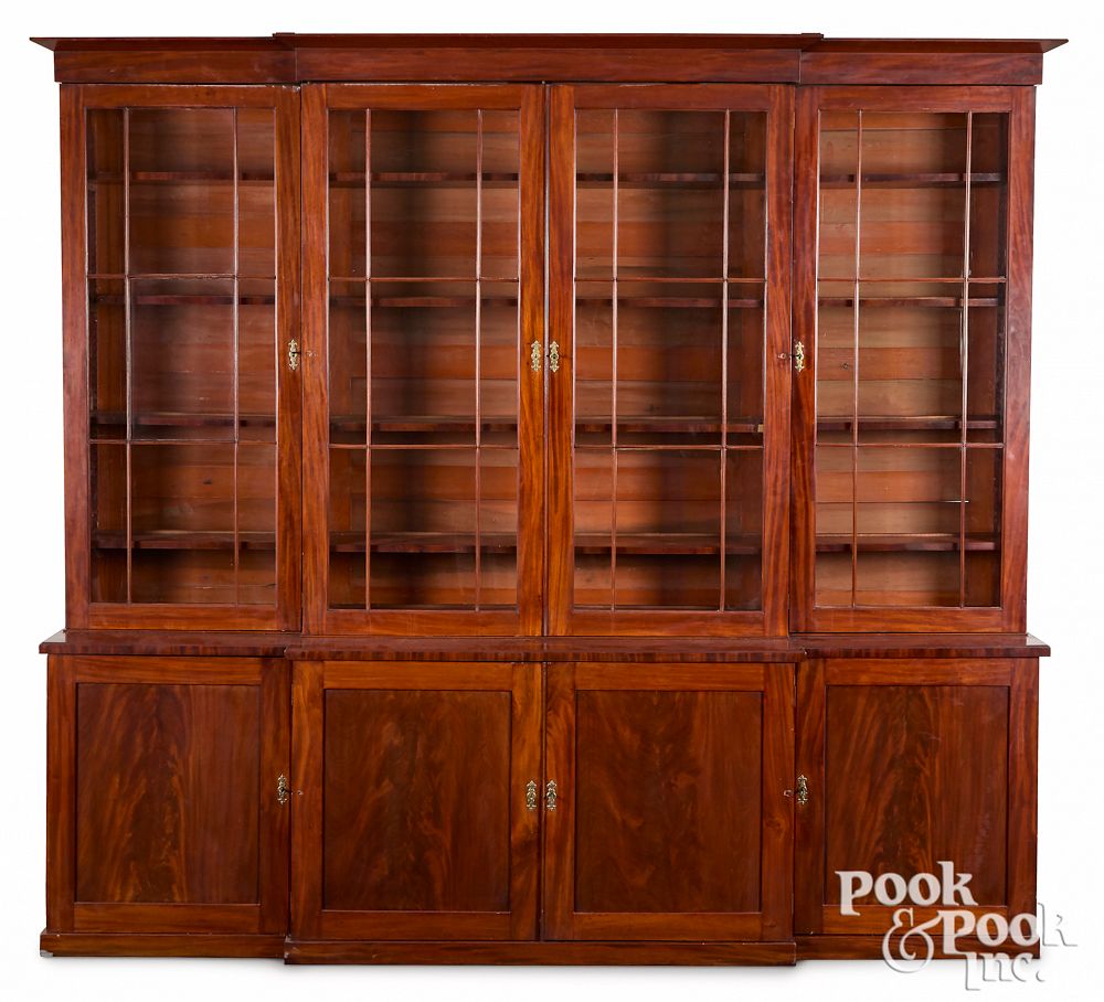 Appraisal: Philadelphia Federal mahogany breakfront ca Philadelphia Federal mahogany breakfront ca