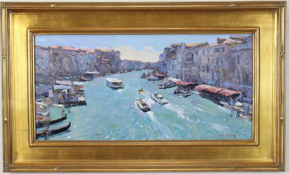 Appraisal: NICK STOQ United States st century oil on board Venice