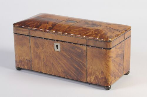 Appraisal: An Edwardian tortoiseshell tea caddy retailed by Wylie Lochhead Ltd