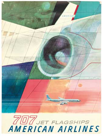 Appraisal: HERBERT DANSKA - AMERICAN AIRLINES JET FLAGSHIPS Circa x inches