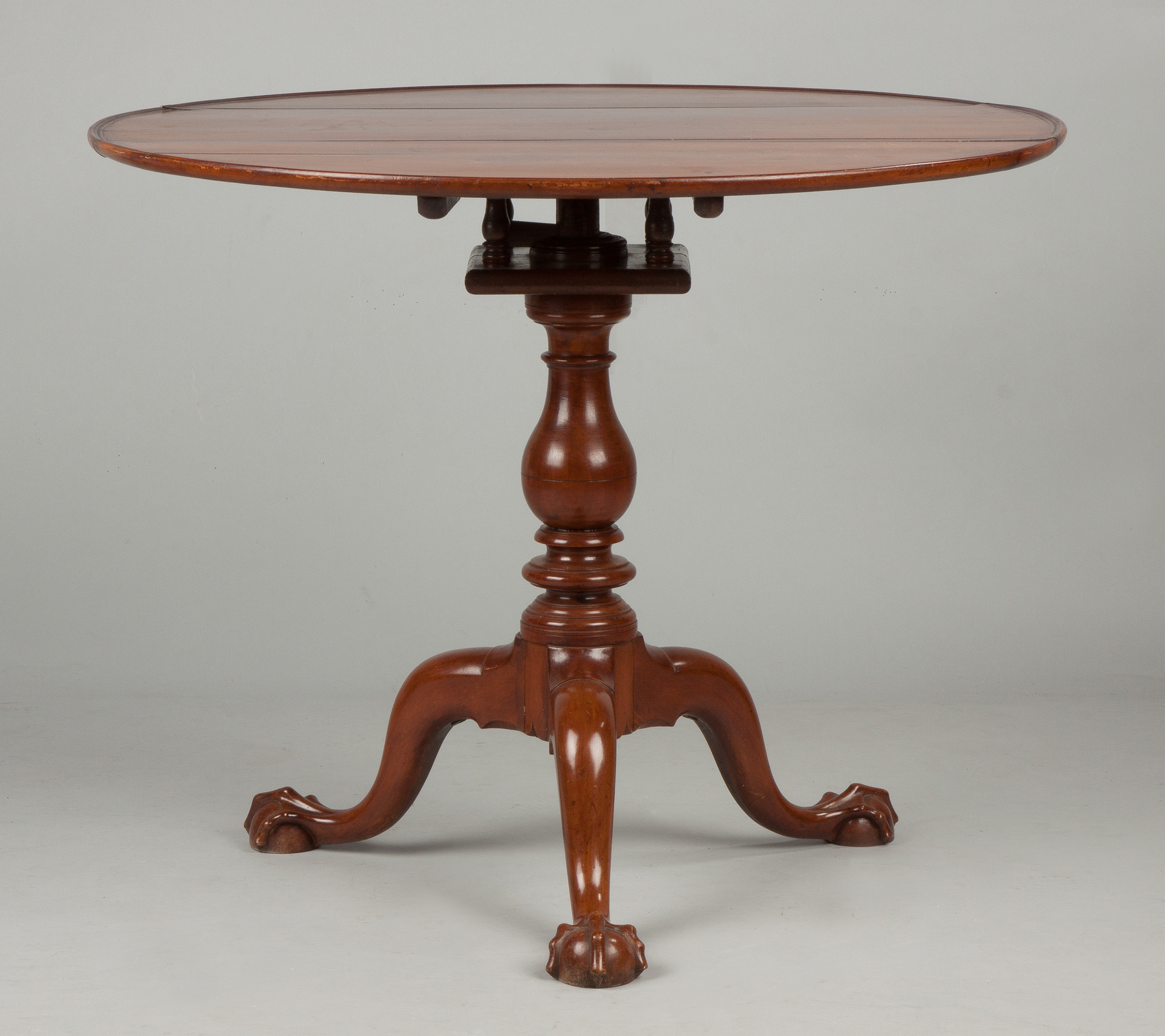 Appraisal: Cherry Chippendale Tilt-Top Tea Table th cent Claw and ball