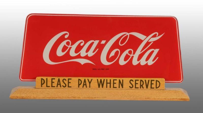 Appraisal: Wooden Glass Coca-Cola Countertop Sign Description s to s Only