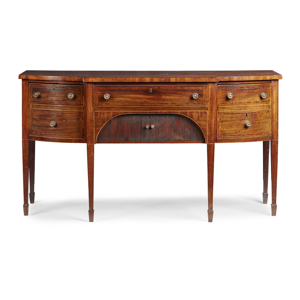 Appraisal: GEORGE III MAHOGANY AND KINGWOOD SIDEBOARD TH CENTURY the crossbanded