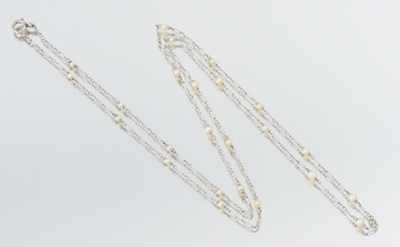 Appraisal: A Delicate Gold and Pearl Chain k white gold chain