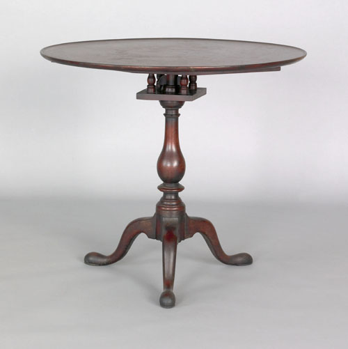 Appraisal: Pennsylvania Queen Anne walnut tea table ca the circular dish