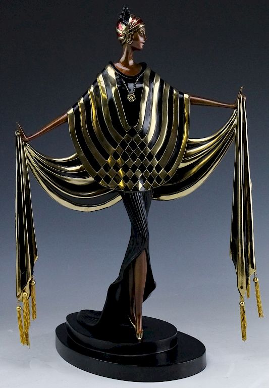 Appraisal: Erte - OPENING NIGHT Deco Bronze Statue Signed and numbered