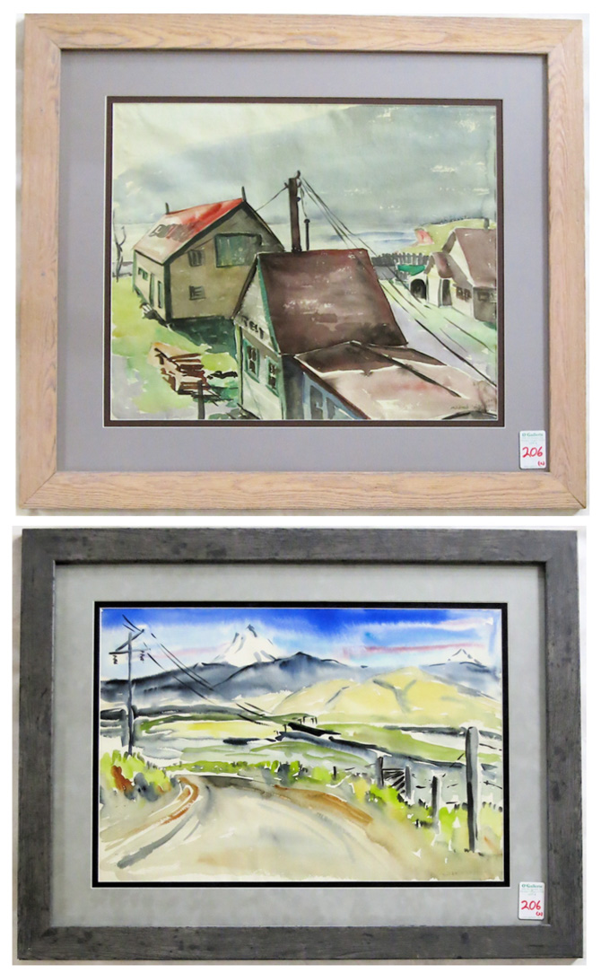 Appraisal: MILDRED WARNER TWO WATERCOLORS ON PAPER Portland Oregon - One