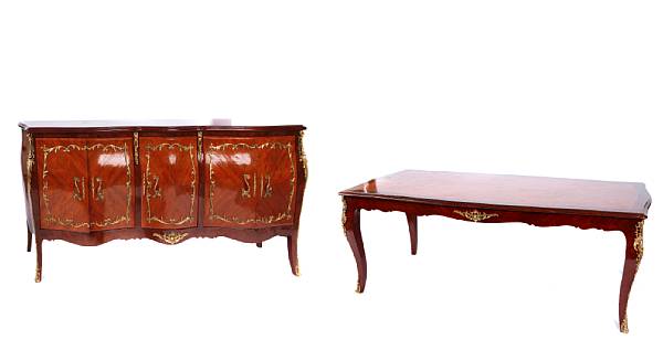 Appraisal: A twelve piece Louis XV style dining set comprising table