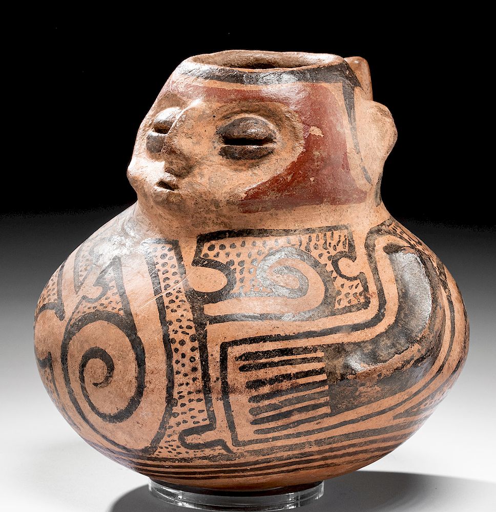 Appraisal: Beautifully Preserved Cocle Pottery Figural Jar Pre-Columbian Central America Panama