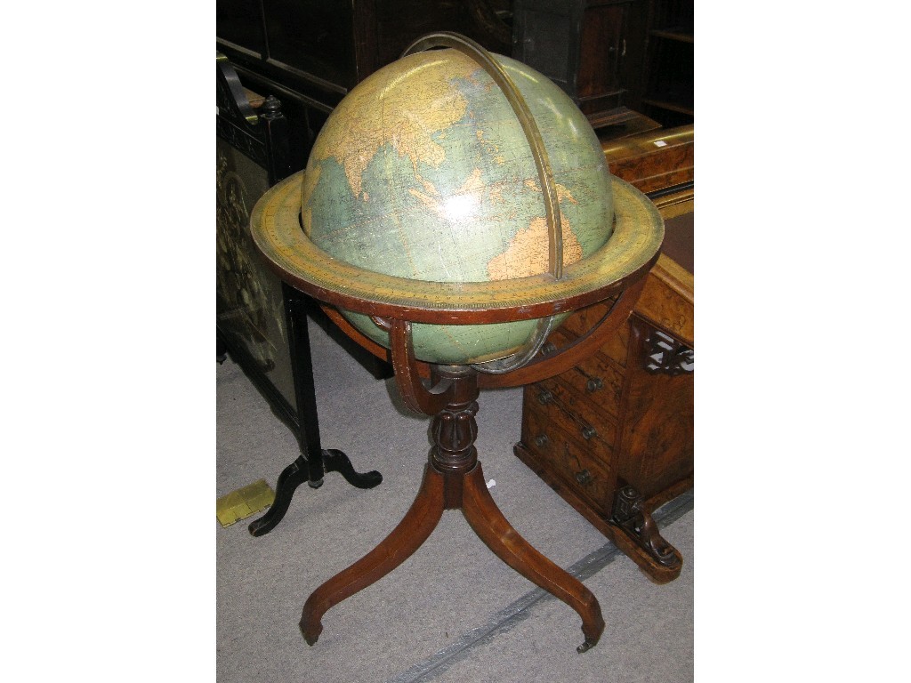 Appraisal: Late th Century early th Century terrestrial globe on stand