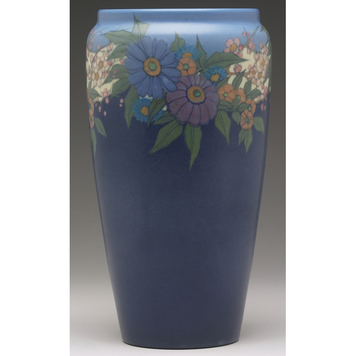 Appraisal: Fine Rookwood vase large and extremely colorful floral decoration and