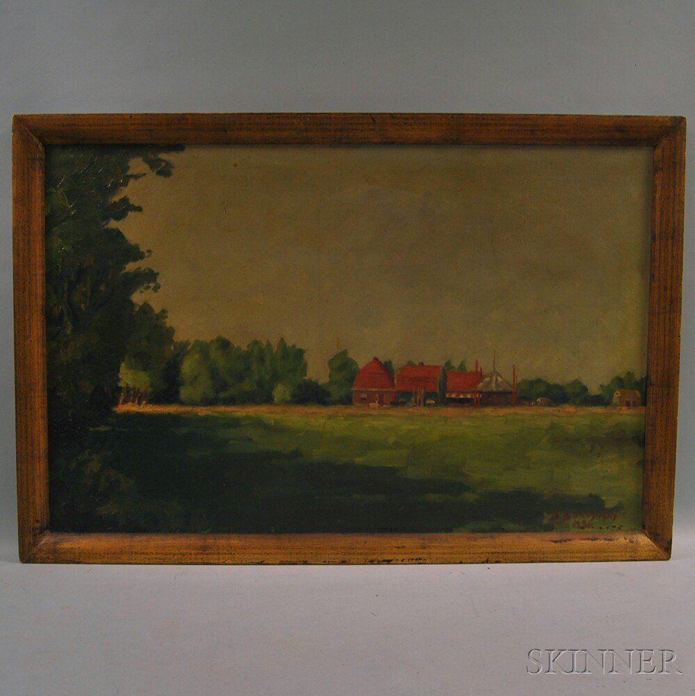 Appraisal: Continental School Possibly Hungarian th Century Farm Scene Signed B