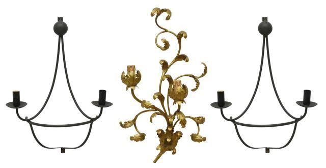 Appraisal: lot of Continental wall sconce group th c comprising Italian