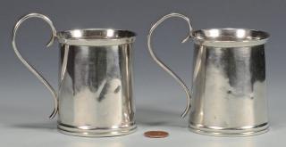 Appraisal: Clark TN Coin Silver Cups Pair of Memphis Tennessee coin