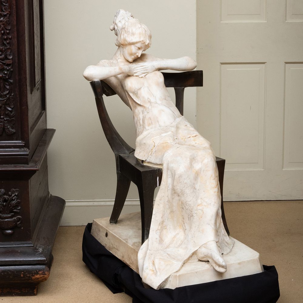 Appraisal: Danti Zoi Lady in Repose Seated in a Chair Marble