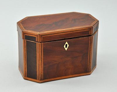 Appraisal: A Georgian Mahogany Teacaddy English ca Late th Century Canted