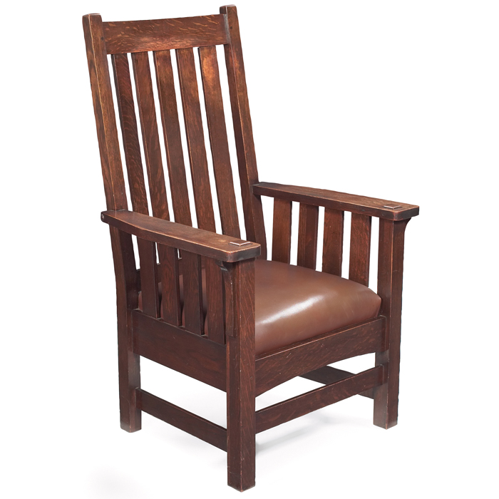 Appraisal: Lifetime armchair laquo high-back form with five vertical slats at