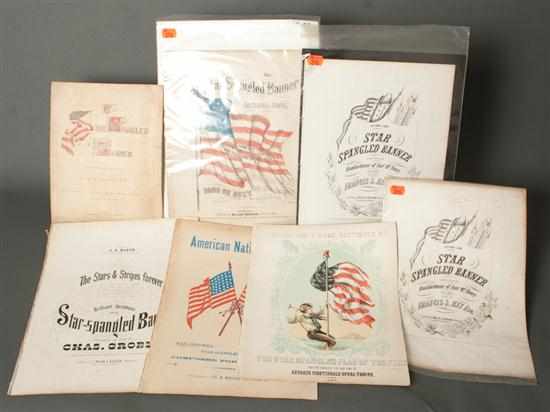 Appraisal: Patriotic sheet music Seven items including F S Key ''The